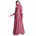 Umbrella abaya in shiny nida fabric- Puce Pink Umbrella abaya in shiny nida fabric- Puce Pink